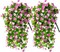 2-Pack Artificial Hanging Flowers – UV-Resistant Faux Violet Silk Plants for Outdoor Spring & Summer Décor, Front Door, Yard, Garden, and Planters
